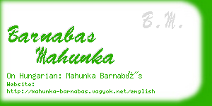 barnabas mahunka business card